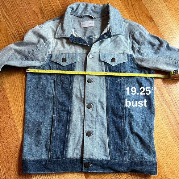 Triarchy/Atelier Denim Colorblock Two Tone Denim Jean Jacket Size M/L - Picture 9 of 11